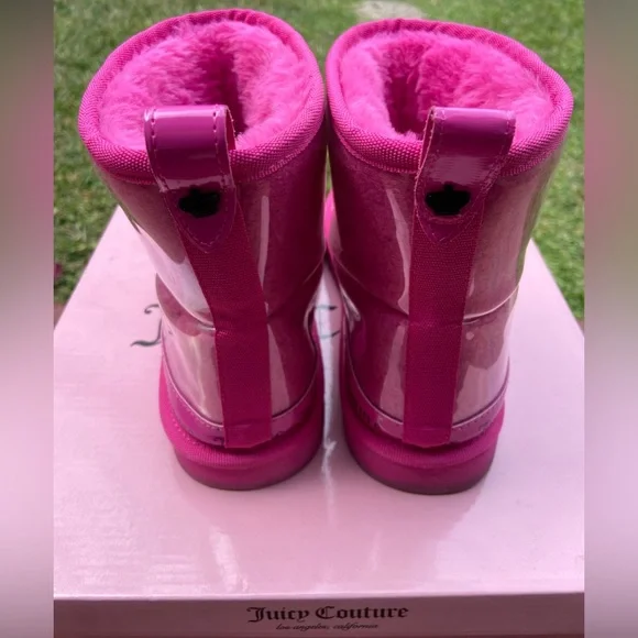 Juicy Couture Glossy Pink Winter Boots Size 8 - Picture 3 of 8